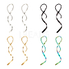 ANATTASOUL 3 Pairs 3 Colors 304 Stainless Steel Spiral Dangle Earrings for Women EJEW-AN0003-02-1