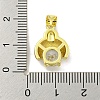 Rack Plating Brass Micro Pave Clear Cubic Zirconia with Enamel Pendant X-KK-B091-37G-02-3