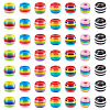 Beadthoven 90pcs 6 colors Opaque Stripe Resin European Beads RESI-BT0001-22-2