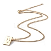 Titanium Steel Initial Letter Rectangle Pendant Necklace for Men Women NJEW-E090-01G-21-2
