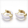 Brass Huggie Hoop Earrings EJEW-S209-01F-3