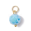 7Pcs Brass Glass Pendants PALLOY-JF04649-3