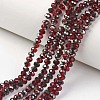 Electroplate Transparent Glass Beads Strands X-EGLA-A034-T8mm-P06-1