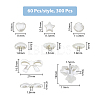 300Pcs 5 Style ABS Plastic Imitation Pearl Beads OACR-DC0001-07-2