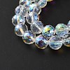Transparent Electroplate Glass Beads Strands EGLA-N002-34E-H01-3