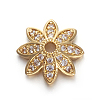 Brass Micro Pave Cubic Zirconia Bead Caps ZIRC-E158-12G-1