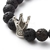 Natural Lava Rock Beads Oil Diffuser Yoga Stretch Bracelet for Girl Women BJEW-JB06834-6