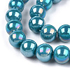 Electroplate Opaque Glass Beads Strands GLAA-T032-P10mm-AB13-3
