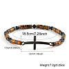 Natural Tiger Eye Flat Round Beads Link Bracelets RC8378-1-5