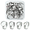 24Pcs 4 Size Adjustable 304 Stainless Steel Finger Rings Components STAS-FS0001-38-1