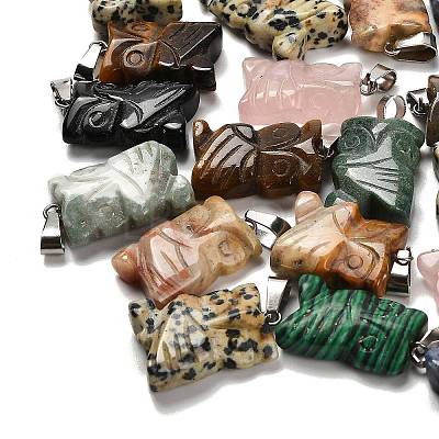 Natural & Synthetic Mixed Gemstone Pendants G-B127-09P-1