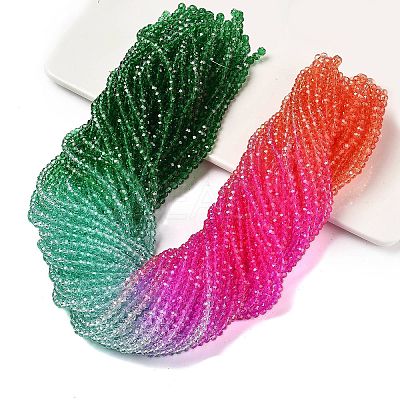 Transparent Painted Glass Beads Strands X1-DGLA-A034-T4mm-A03-1