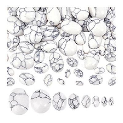 66Pcs 8 Styles Synthetic Howlite Cabochons G-PH0002-66-1