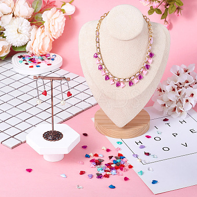 150Pcs 15 Colors Transparent Acrylic Charms MACR-TA0001-56-1