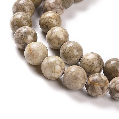 Natural Maifanite/Maifan Stone Beads Strands G-I187-6mm-01-1