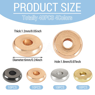40Pcs 4 Colors Brass Spacer Beads KK-TADJ0001-09C-1