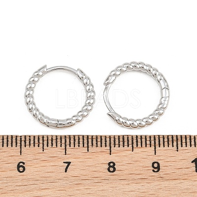 Brass Huggie Hoop Earrings KK-CBA8324-18B-P-1