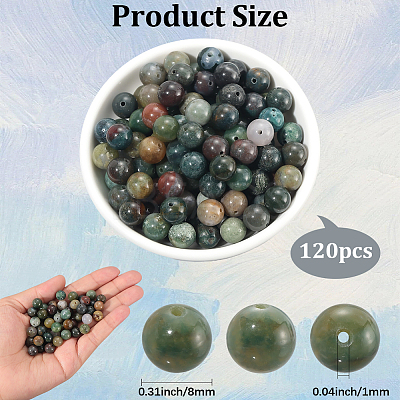 120Pcs Natural Indian Agate Beads G-PA0001-17B-1