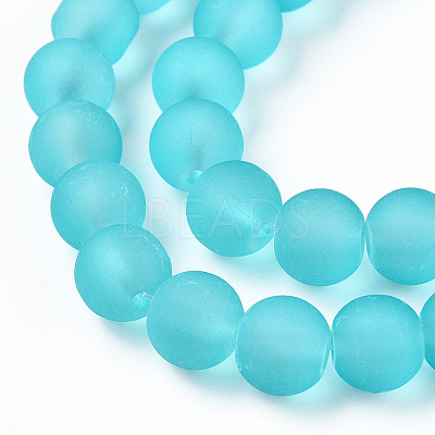 Baking Paint Transparent Glass Bead Strands X-GLAA-S031-8mm-18-1