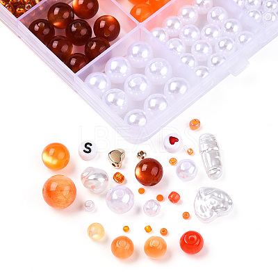 DIY 28 Style Resin & Acrylic & ABS Beads Jewelry Making Finding Kit DIY-NB0012-03F-1