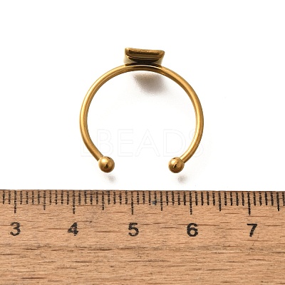 304 Stainless Steel Open Cuff Ring Components STAS-M057-01H-G-1