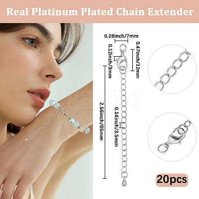 20Pcs Long-Lasting Plated Brass Chain Extender KK-BBC0023-26P-1