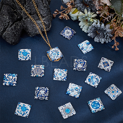 1Set Glass Cabochons GGLA-PH0001-65C-1
