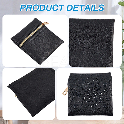 6Pcs 6 Colors Square PU Leather Jewelry Gift Zipper Bags ABAG-CL0001-01-1