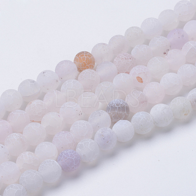 Natural & Dyed Crackle Agate Bead Strands G-T056-10mm-04-1