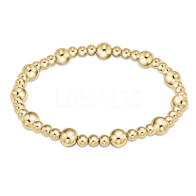 Bohemia Brass Round Beaded Stretch Bracelets TK0566-15-1