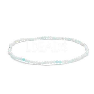 Natural Amazonite Beaded Stretch Bracelet BJEW-JB08484-03-1