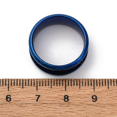 201 Stainless Steel Grooved Finger Ring Settings STAS-TAC0001-10A-L-1