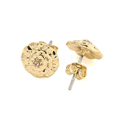 Brass Micro Pave Cubic Zirconia Ear Studs EJEW-P283-01G-10-1