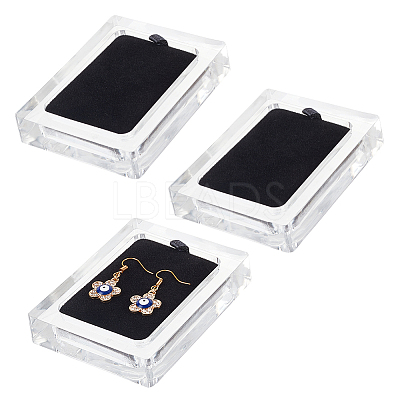 Rectangle Transparent Acrylic Jewelry Tray PDIS-WH0003-01-1