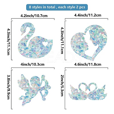 Waterproof PVC Colored Laser Stained Window Film Static Stickers DIY-WH0314-112-1