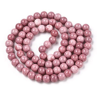 Ombre Effect Dyed Crackle Glass Round Beads Strands GLAA-T031-10mm-01X-1
