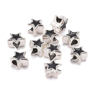 Alloy Enamel European Beads ENAM-I047-01AS-1