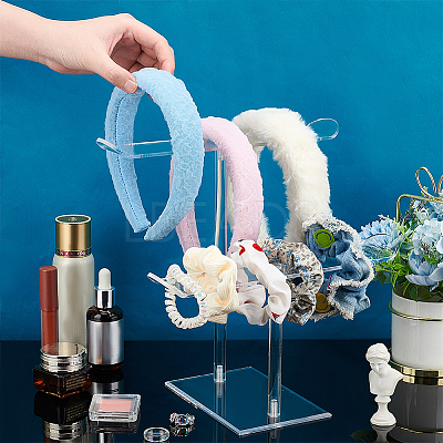 T-shaped Acrylic Headband Organizers ODIS-WH0001-37-1