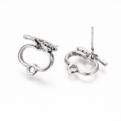 Alloy Stud Earring Findings PALLOY-ZX030-17AS-RS-1