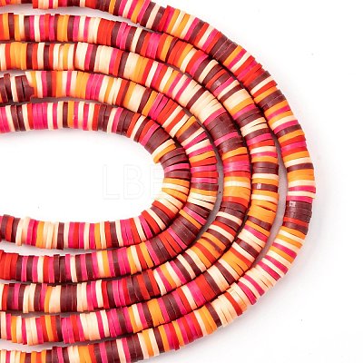 Handmade Polymer Clay Beads Strands CLAY-R089-6mm-T02B-20-1