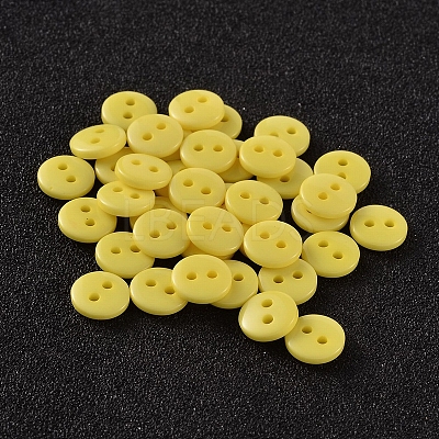 2-Hole Flat Round Resin Sewing Buttons for Costume Design BUTT-E119-18L-18-1
