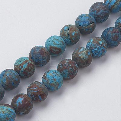 Natural Chrysocolla Round Bead Strands G-G969-4mm-1