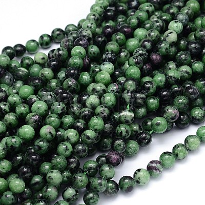 Round Natural Ruby in Zoisite Bead Strands X-G-F222-11-6mm-1