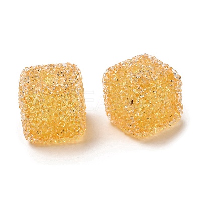 Drusy Cube Resin Rhinestone Beads RESI-C038-02H-1