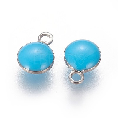 304 Stainless Steel Enamel Charms STAS-O122-D-10P-1
