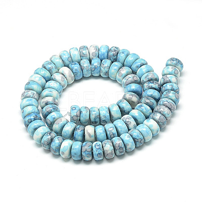 Synthetic Ocean White Jade Beads Strands LS-G-S257-5x10mm-02-1