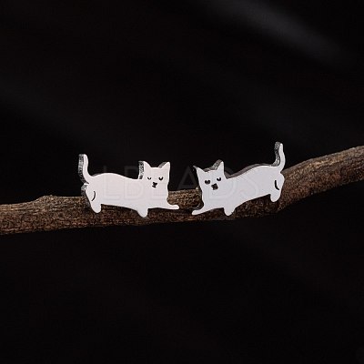 Stainless Steel Small Animal Stud Earrings for Women PW-WG5B49B-18-1