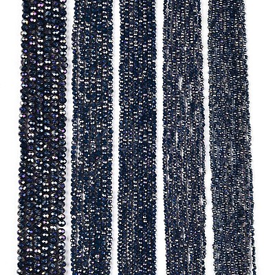 Electroplate Glass Beads Strands EGLA-A044-P4mm-B16-1