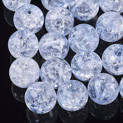 Transparent Crackle Acrylic Beads CACR-N002-01-1