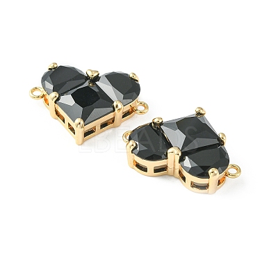 Brass Pave Cubic Zirconia Connector Charms KK-L208-04G-01-1